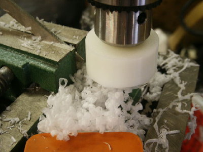 Turning the piston with a drill press