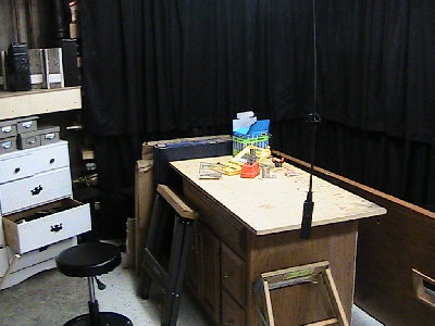 walking in veiw of the main shop. my small bench lathe will go on that island