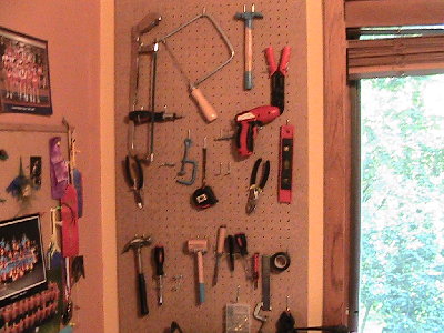 the tool wall for the airsoft shop