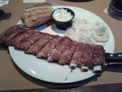 One thing that Quebec certainly does well is ribs, this was with Jack Daniels BBQ sauce, oh yummy...