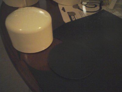 Components used (some not pictured) note the neoprene disk I just cut using titanium sissors =D